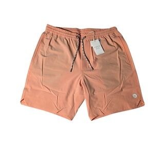 Free Fly Andros Swim Trunks Mens Medium Orange Dusk UPF 50+ 7in Board Shorts NWT